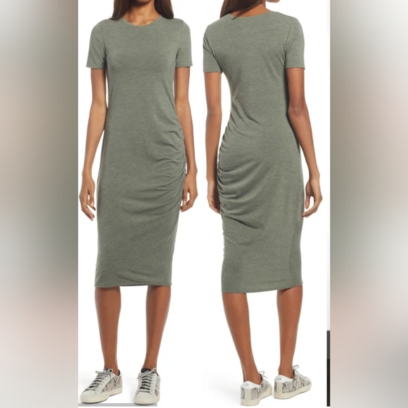 Treasure & Bond Dresses & Skirts - TREASURE & BOND Side Ruched Body-Con Dress Green Small 4 - 6 NWT